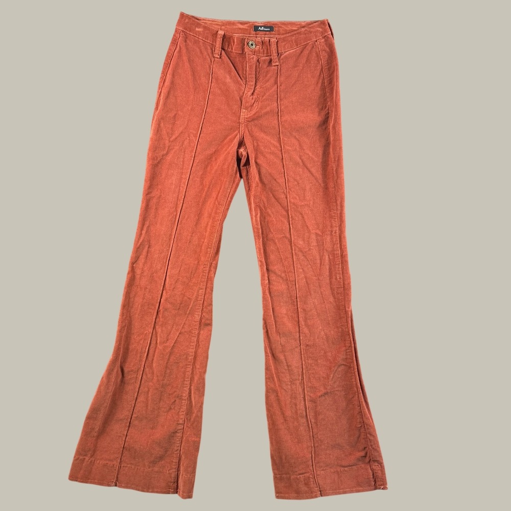 Angry Rabbit Corduroy Flare Pants Women 27/5 Burnt Orange Retro Boho High Rise